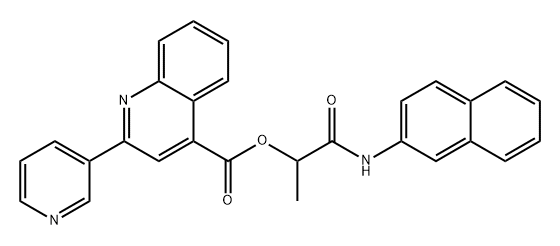 4-Quinolinecarboxylic acid, 2-(3-pyridinyl)-, 1-methyl-2-(2-naphthalenylamino)-2-oxoethyl ester|1-(萘-2-基氨基)-1-氧代丙烷-2-基 2-(吡啶-3-基)喹啉-4-羧酸酯