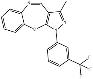 1H-Pyrazolo[3,4-b][1,5]benzoxazepine, 3-methyl-1-[3-(trifluoromethyl)phenyl]- Structure