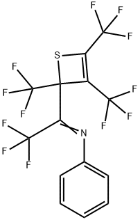 Benzenamine, N-[2,2,2-trifluoro-1-[2,3,4-tris(trifluoromethyl)-2H-thiet-2-yl]ethylidene]-,73688-44-5,结构式