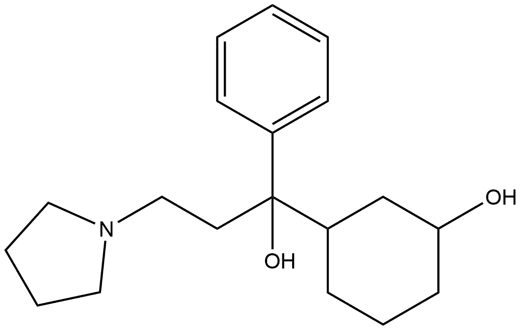 1-Pyrrolidinepropanol, α-(3-hydroxycyclohexyl)-α-phenyl- Structure