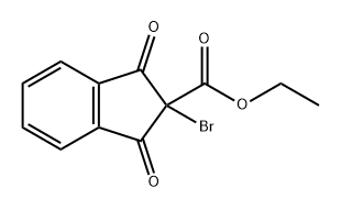 1H-Indene-2-carboxylic acid, 2-bromo-2,3-dihydro-1,3-dioxo-, ethyl ester Structure