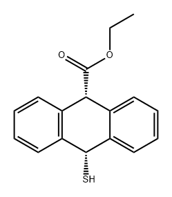9-Anthracenecarboxylic acid, 9,10-dihydro-10-mercapto-, ethyl ester, cis- Structure
