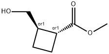 Cyclobutanecarboxylic acid, 2-(hydroxymethyl)-, methyl ester, (1R,2R)-rel- Struktur