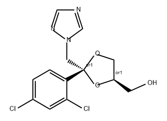 1,3-Dioxolane-4-methanol, 2-(2,4-dichlorophenyl)-2-(1H-1,2,4-triazol-1-ylmethyl)-, (2R,4R)-rel- Structure