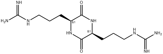Guanidine, N,N'''-[[(2S,5S)-3,6-dioxo-2,5-piperazinediyl]di-3,1-propanediyl]bis- Structure