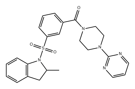 Methanone, [3-[(2,3-dihydro-2-methyl-1H-indol-1-yl)sulfonyl]phenyl][4-(2-pyrimidinyl)-1-piperazinyl]- Structure