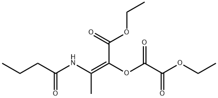 Ethanedioic acid, 1-(ethoxycarbonyl)-2-[(1-oxobutyl)amino]-1-propenyl ethyl ester, (E)- (9CI) Struktur