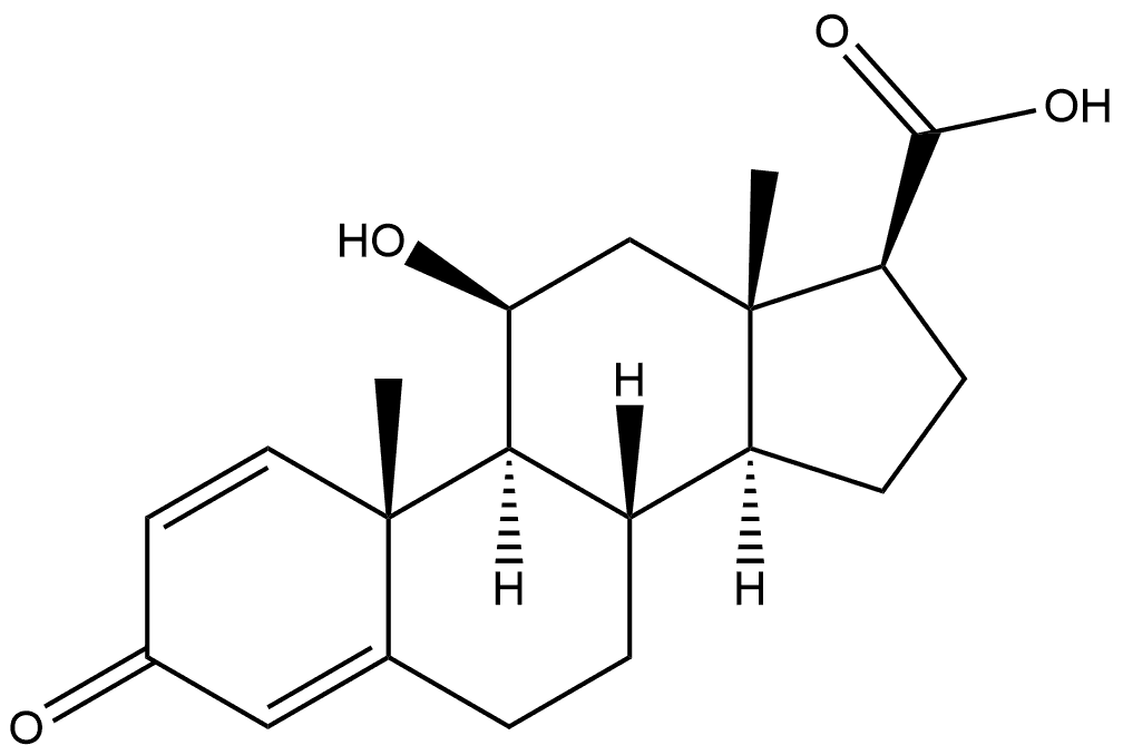 11β-Hydroxy-3-oxo-androsta-1,4-diene-17β-carboxylic Acid, 75448-51-0, 结构式