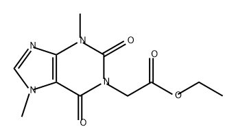 1H-Purine-1-acetic acid, 2,3,6,7-tetrahydro-3,7-dimethyl-2,6-dioxo-, ethyl ester Structure