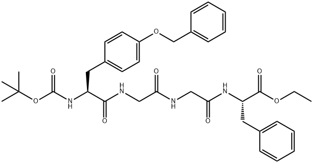 L-Phenylalanine, N-[N-[N-[N-[(1,1-dimethylethoxy)carbonyl]-O-(phenylmethyl)-L-tyrosyl]glycyl]glycyl]-, ethyl ester (9CI) Structure