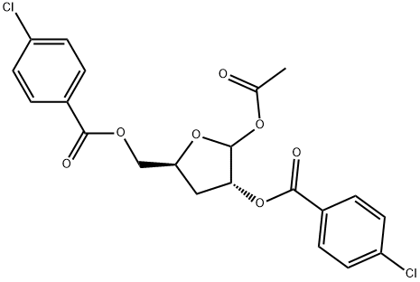 D-erythro-Pentofuranose, 3-deoxy-, 1-acetate 2,5-bis(4-chlorobenzoate) 结构式