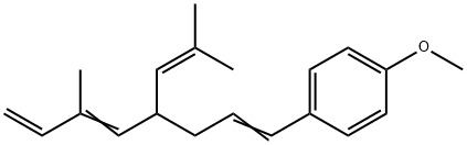 Benzene, 1-methoxy-4-[6-methyl-4-(2-methyl-1-propen-1-yl)-1,5,7-octatrien-1-yl]- Structure