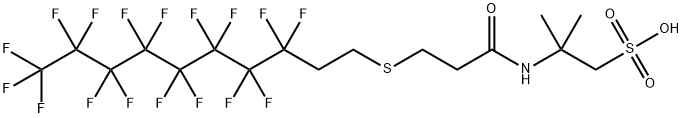 1-Propanesulfonic acid, 2-[[3-[(3,3,4,4,5,5,6,6,7,7,8,8,9,9,10,10,10-heptadecafluorodecyl)thio]-1-oxopropyl]amino]-2-methyl- Struktur