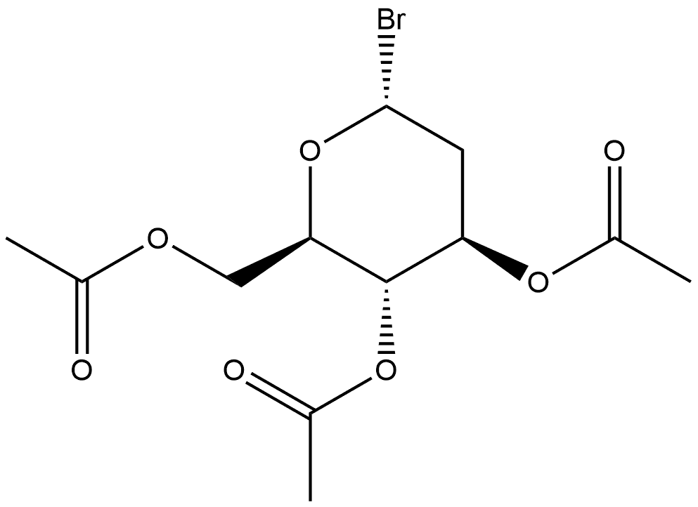 α-D-arabino-Hexopyranosyl bromide, 2-deoxy-, 3,4,6-triacetate 化学構造式