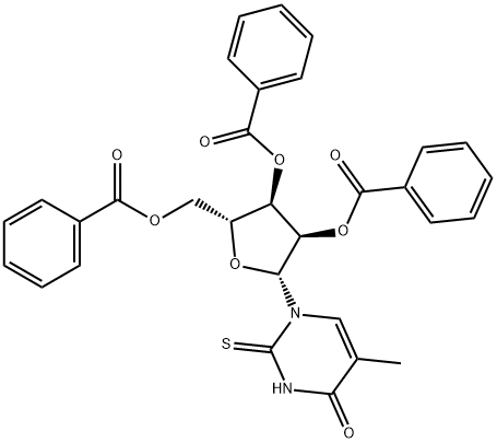 Uridine, 5-methyl-2-thio-, 2',3',5'-tribenzoate (7CI,9CI) Structure