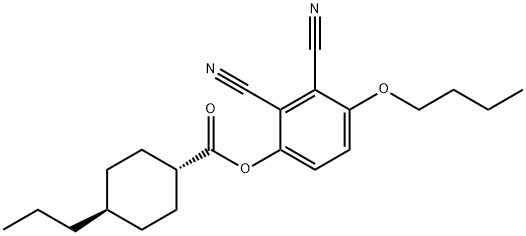 Propyl cyclohexyl formic acid-2,3-dicyanyl-4-butyloxyphenol 化学構造式