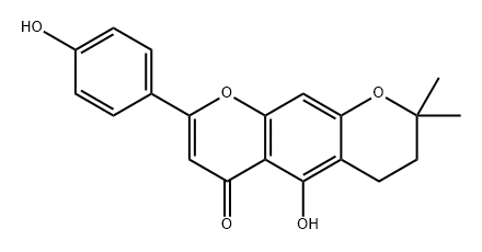 2H,6H-Benzo[1,2-b:5,4-b']dipyran-6-one, 3,4-dihydro-5-hydroxy-8-(4-hydroxyphenyl)-2,2-dimethyl- (9CI) Structure