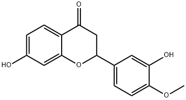 4H-1-Benzopyran-4-one, 2,3-dihydro-7-hydroxy-2-(3-hydroxy-4-methoxyphenyl)- Structure