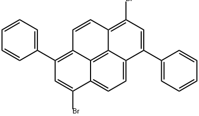 Pyrene, 1,6-dibromo-3,8-diphenyl- Structure