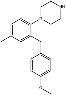 Piperazine, 1-[2-[(4-methoxyphenyl)methyl]-4-methylphenyl]-, 769083-63-8, 结构式