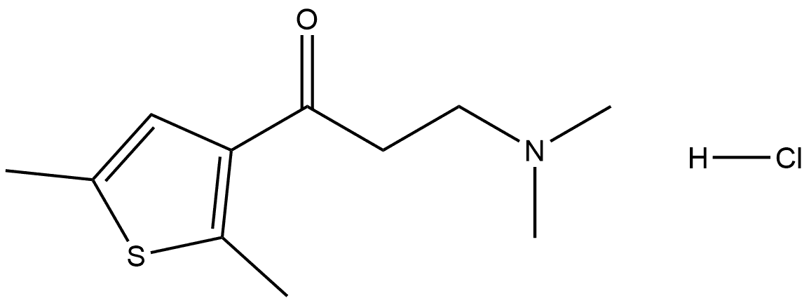 3-(二甲氨基)-1-(2,5-二甲基-3-噻吩基)-1-丙酮盐酸盐,77067-08-4,结构式