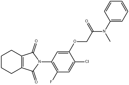 Acetamide, 2-[2-chloro-4-fluoro-5-(1,3,4,5,6,7-hexahydro-1,3-dioxo-2H-isoindol-2-yl)phenoxy]-N-methyl-N-phenyl- Struktur