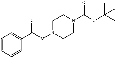 1-Piperazinecarboxylic acid, 4-(benzoyloxy)-, 1,1-dimethylethyl ester Struktur