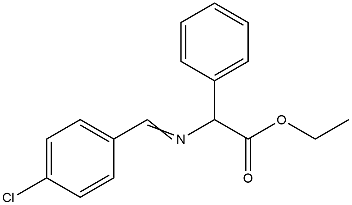Benzeneacetic acid, α-[[(4-chlorophenyl)methylene]amino]-, ethyl ester