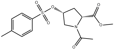 D-Proline, 1-acetyl-4-[[(4-methylphenyl)sulfonyl]oxy]-, methyl ester, cis- (9CI),77449-95-7,结构式