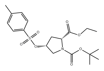 1,2-Pyrrolidinedicarboxylic acid, 4-[[(4-methylphenyl)sulfonyl]oxy]-, 1-(1,1-dimethylethyl) 2-ethyl ester, (2R,4R)- Structure