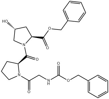 L-Proline, 4-hydroxy-1-[1-[N-[(phenylmethoxy)carbonyl]glycyl]-L-prolyl]-, phenylmethyl ester, trans- (9CI) Structure