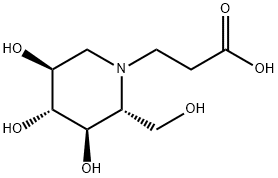 (2R,3R,4R,5S)-3,4,5-Trihydroxy-2-(hydroxymethyl)-1-piperidinepropanoic acid Struktur