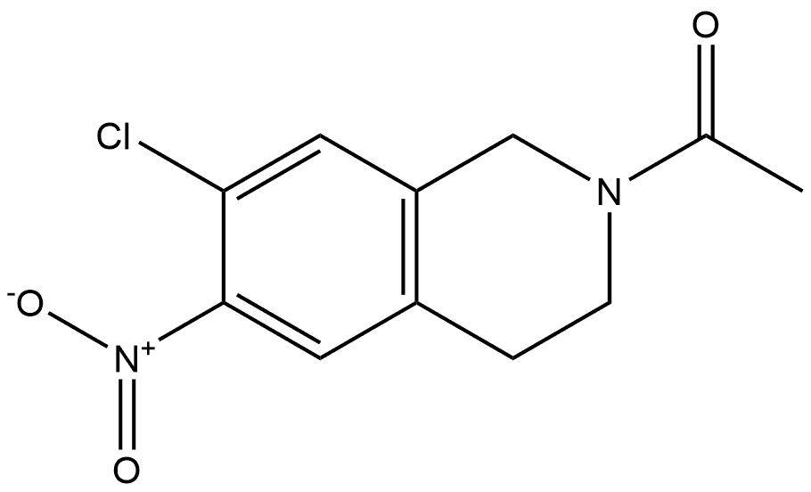 N-乙酰基-6-硝基-7-氯四氢异喹啉, 78104-42-4, 结构式