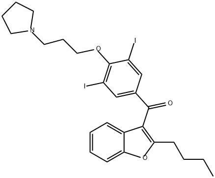 Methanone, (2-butyl-3-benzofuranyl)[3,5-diiodo-4-[3-(1-pyrrolidinyl)propoxy]phenyl]-,782387-91-1,结构式