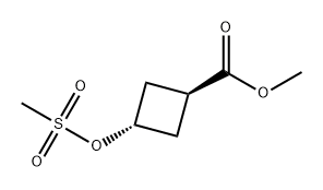 Cyclobutanecarboxylic acid, 3-[(methylsulfonyl)oxy]-, methyl ester, trans- Struktur