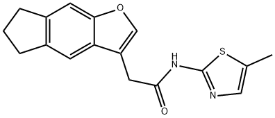 5H-Indeno[5,6-b]furan-3-acetamide, 6,7-dihydro-N-(5-methyl-2-thiazolyl)- Structure