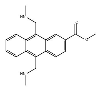 2-Anthracenecarboxylic acid, 9,10-bis[(methylamino)methyl]-, methyl ester 结构式
