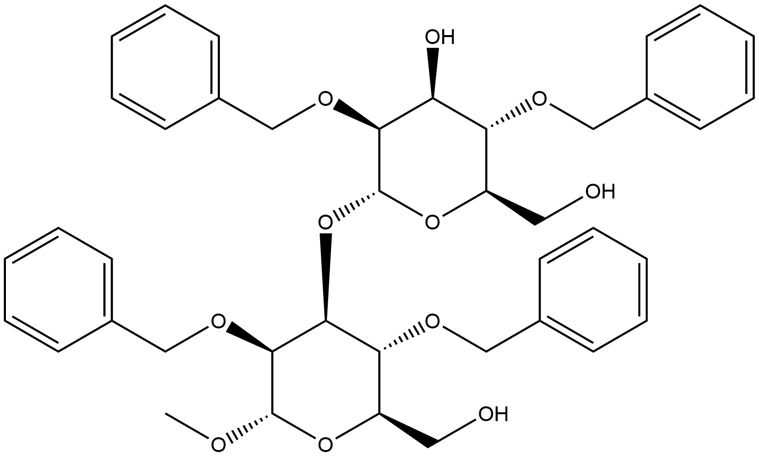 α-D-Mannopyranoside, methyl 3-O-[2,4-bis-O-(phenylmethyl)-α-D-mannopyranosyl]-2,4-bis-O-(phenylmethyl)-