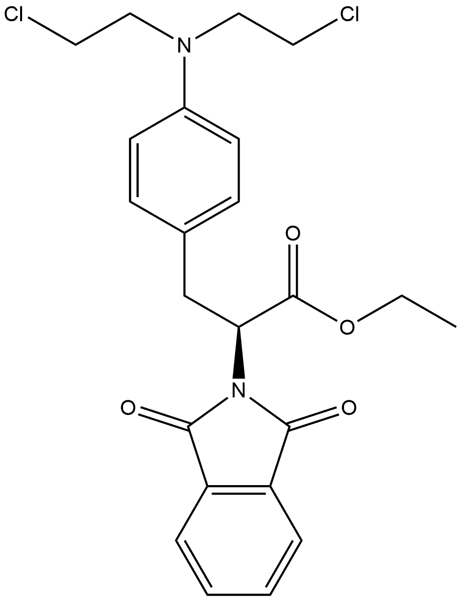 2H-Isoindole-2-acetic acid, α-[[4-[bis(2-chloroethyl)amino]phenyl]methyl]-1,3-dihydro-1,3-dioxo-, ethyl ester, (αS)- Structure