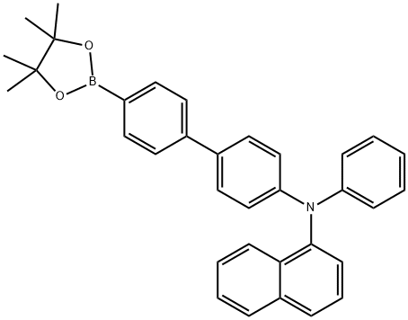 N-苯基-N-(4'-(4,4,5,5-四甲基-1,3,2-二氧杂硼烷-2-基)联苯-4-基)萘-1-胺,792909-35-4,结构式