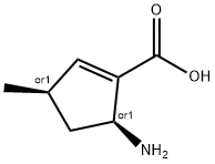 1-?Cyclopentene-?1-?carboxylic acid, 5-?amino-?3-?methyl-?, (3R,?5S)?-?rel- Structure
