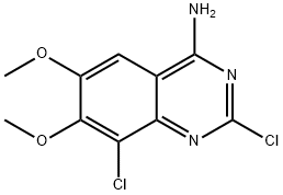 2,8-二氯-6,7-二甲氧基喹唑啉-4-胺 结构式
