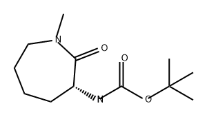 Carbamic acid, N-[(3R)-hexahydro-1-methyl-2-oxo-1H-azepin-3-yl]-, 1,1-dimethylethyl ester Structure