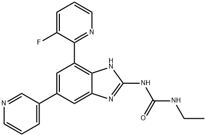 Urea, N-ethyl-N'-[7-(3-fluoro-2-pyridinyl)-5-(3-pyridinyl)-1H-benzimidazol-2-yl]-|