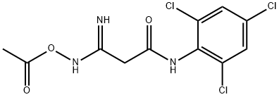Propanamide, 3-[(acetyloxy)amino]-3-imino-N-(2,4,6-trichlorophenyl)- Structure