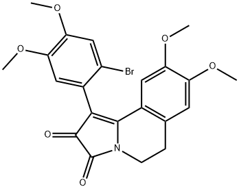 Pyrrolo[2,1-a]isoquinoline-2,3-dione, 1-(2-bromo-4,5-dimethoxyphenyl)-5,6-dihydro-8,9-dimethoxy- Structure