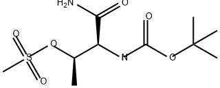 N-[(1S,2R)-1-(氨基羰基)-2-[(甲磺酰基)氧基]丙基]-,1,1-二甲基乙酯 结构式