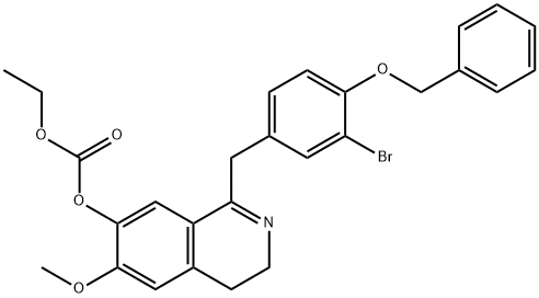Carbonic  acid,  ethyl  ester,  ester  with  1-[4-(benzyloxy)-3-bromobenzyl]-3,4-dihydro-6-methoxy-7-isoquinolinol  (8CI) Structure