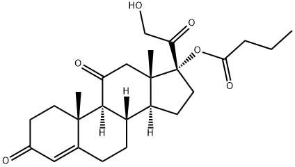 Pregn-4-ene-3,11,20-trione, 21-hydroxy-17-(1-oxobutoxy)- (9CI) Struktur