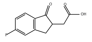 1H-Indene-2-acetic acid, 5-fluoro-2,3-dihydro-1-oxo- Structure